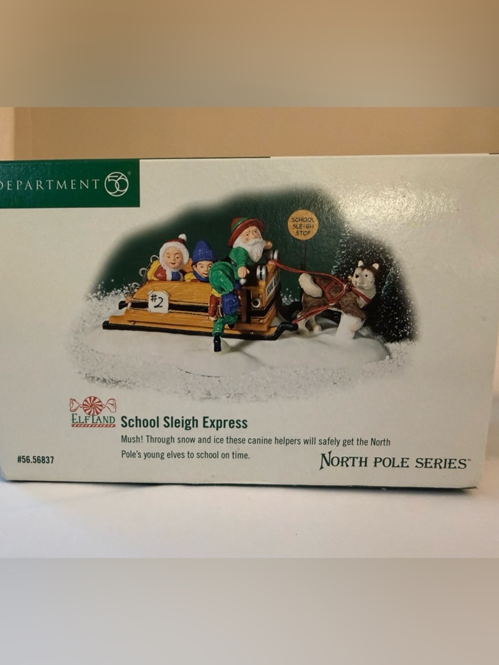 Department 56 North Pole School Sleigh Express - Yellow, Green, Red, White